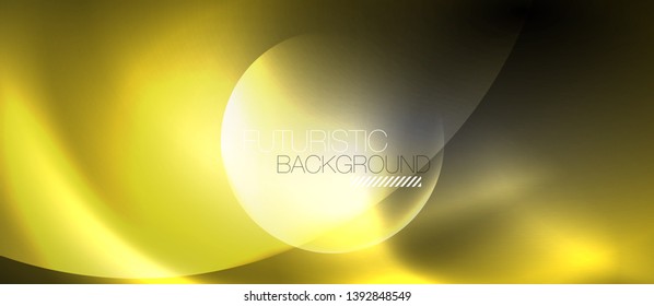 Shiny neon color light with circles abstract background, vector design