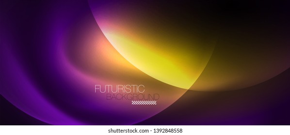 Shiny neon color light with circles abstract background, vector design
