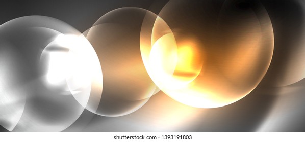 Shiny neon color light with circles abstract background, vector design