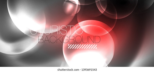 Shiny neon color light with circles abstract background, vector design