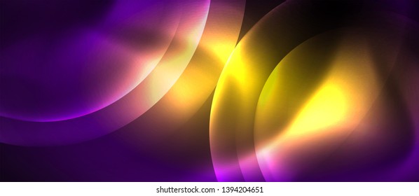 Shiny neon color light with circles abstract background, vector design