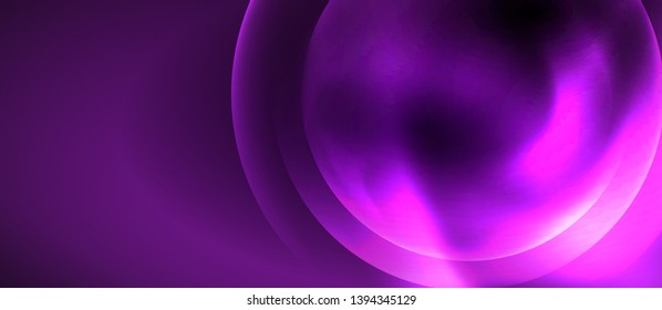 Shiny neon color light with circles abstract background, vector design