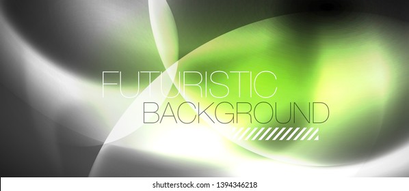 Shiny neon color light with circles abstract background, vector design
