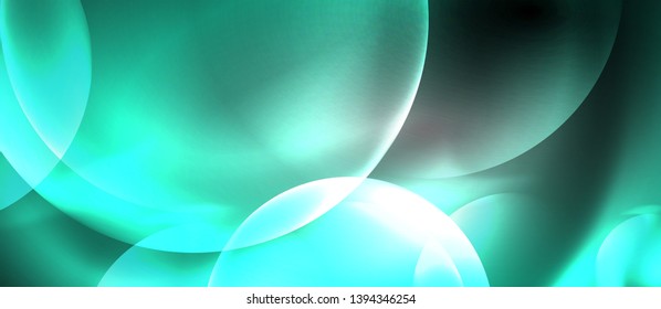 Shiny neon color light with circles abstract background, vector design