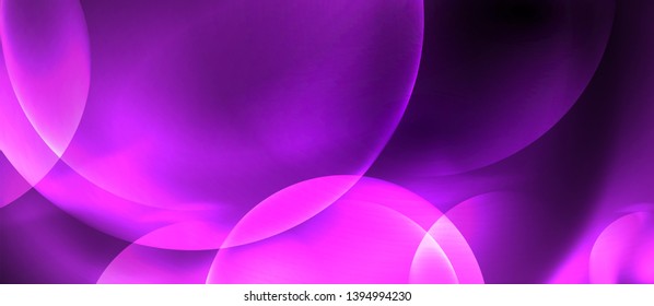 Shiny neon color light with circles abstract background, vector design