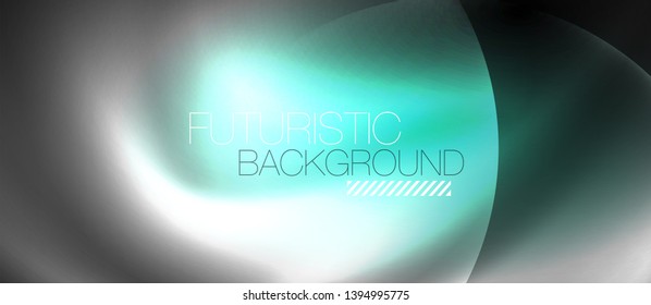 Shiny neon color light with circles abstract background, vector design