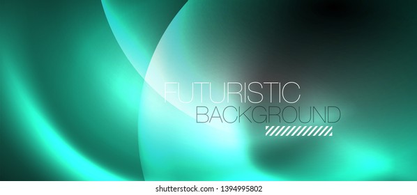 Shiny neon color light with circles abstract background, vector design