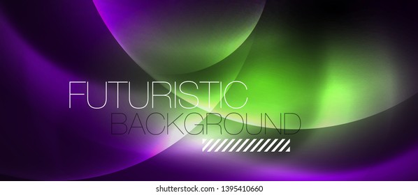 Shiny neon color light with circles abstract background, vector design