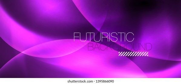 Shiny neon color light with circles abstract background, vector design