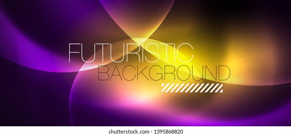 Shiny neon color light with circles abstract background, vector design