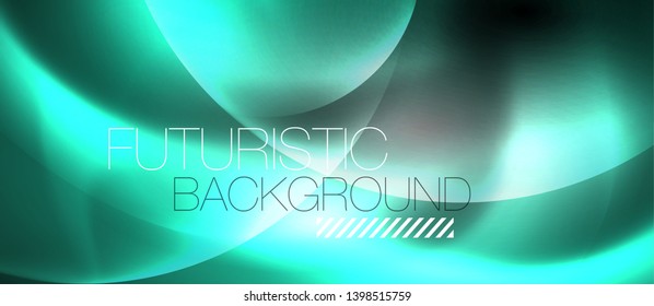 Shiny neon color light with circles abstract background, vector design