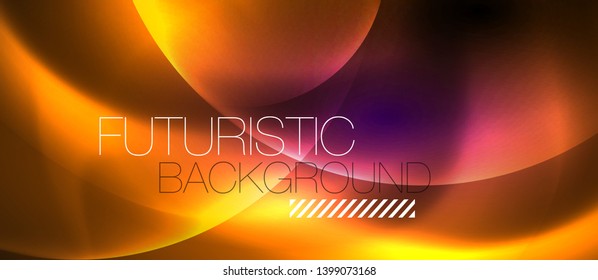 Shiny neon color light with circles abstract background, vector design