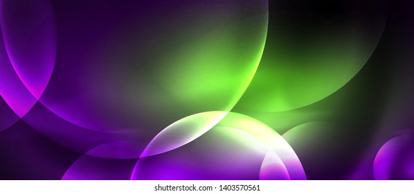 Shiny neon color light with circles abstract background, vector design