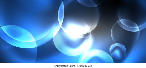 Shiny neon color light with circles abstract background, vector design