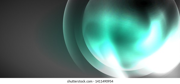Shiny neon color light with circles abstract background, vector design