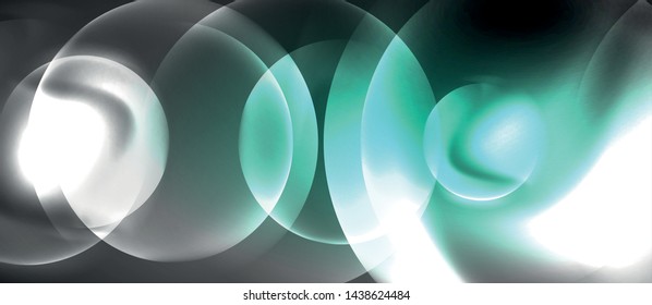 Shiny neon color light with circles abstract background, vector design