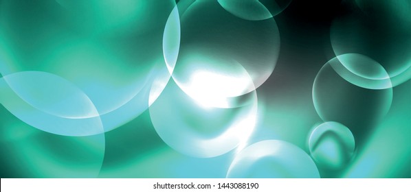 Shiny neon color light with circles abstract background, vector design