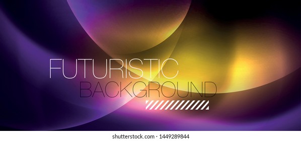 Shiny neon color light with circles abstract background, vector design