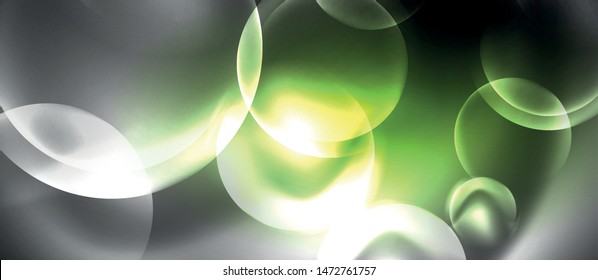 Shiny neon color light with circles abstract background, vector design