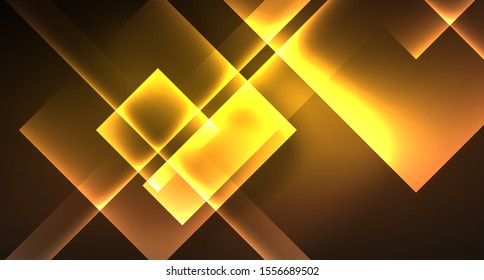 Shiny neon design square shape abstract background. Retro vector abstract design banner template. Vector decorative background. Graphic design geometric shape.