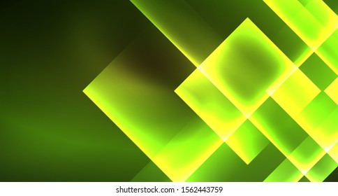 Shiny neon design square shape abstract background. Retro vector abstract design banner template. Vector decorative background. Graphic design geometric shape.
