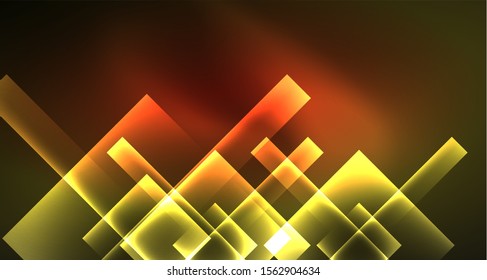 Shiny neon design square shape abstract background. Retro vector abstract design banner template. Vector decorative background. Graphic design geometric shape.
