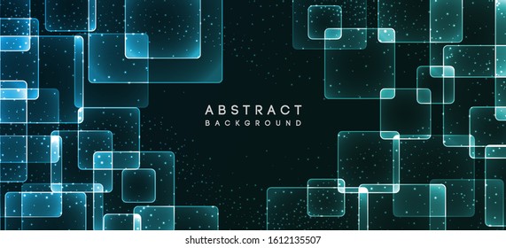 Shiny neon design square shape abstract background. Retro vector abstract design