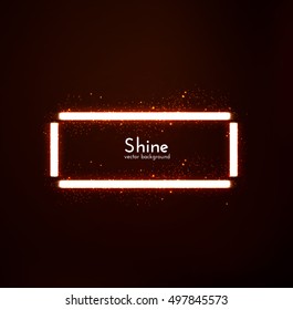 Shiny neon frame vector background. Vector eps10.