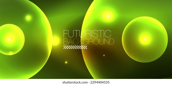 Fondo abstracto geométrico brillante de neón. Luces brillantes en formas redondeadas, triángulos y círculos. Fondo de escritorio para el concepto de tecnología de IA, blockchain, comunicación, 5G, ciencia, negocios