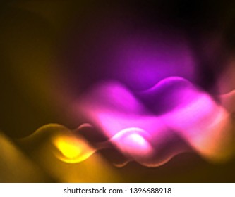 Shiny neon geometric waves template, vector