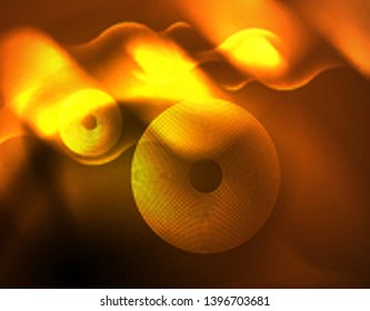 Leuchtende neonische Geometrische Wellenvorlage, Vektorgrafik