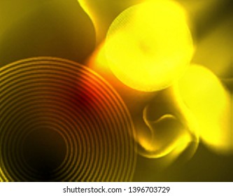 Plantilla de ondas geométricas de neón brillante, vector