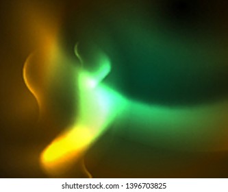 Shiny neon geometric waves template, vector