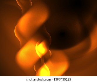 Shiny neon geometric waves template, vector