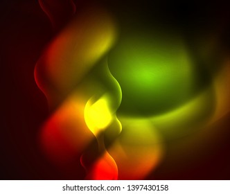 Modelo de ondas geométricas neon brilhante, vetor