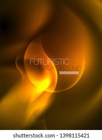 Plantilla de ondas geométricas de neón brillante, vector
