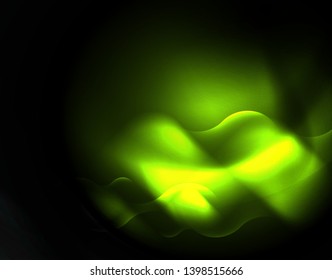 Shiny neon geometric waves template, vector