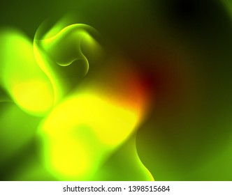 Plantilla de ondas geométricas de neón brillante, vector