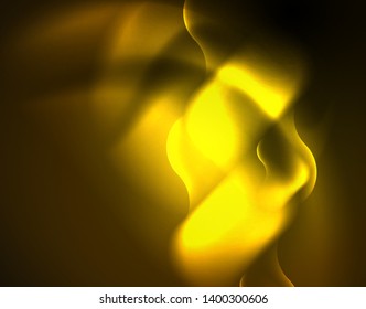 Shiny neon geometric waves template, vector