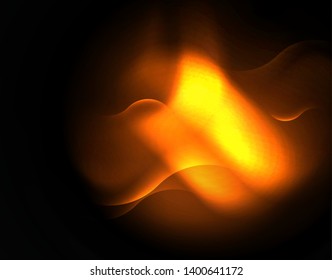 Shiny neon geometric waves template, vector