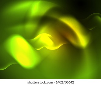 Shiny neon geometric waves template, vector