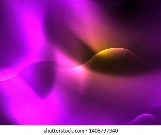 Plantilla de ondas geométricas de neón brillante, vector