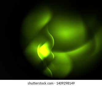Plantilla de ondas geométricas de neón brillante, vector