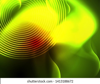 Leuchtende neonische Geometrische Wellenvorlage, Vektorgrafik