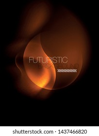 Plantilla de ondas geométricas de neón brillante, vector