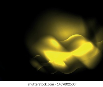 Shiny neon geometric waves template, vector