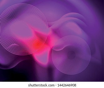 Shiny neon geometric waves template, vector