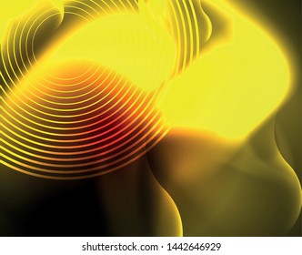 Shiny neon geometric waves template, vector