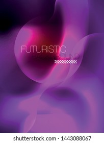 Shiny neon geometric waves template, vector