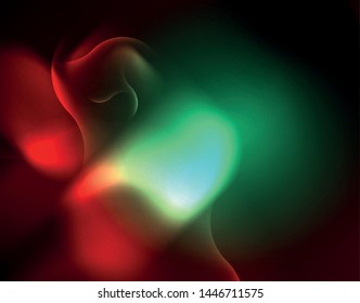 Shiny neon geometric waves template, vector